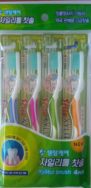 Antibacterial toothbrush with xylitol 3+1