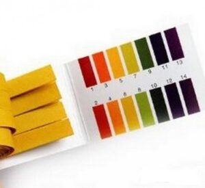 pH strips for measuring acidity