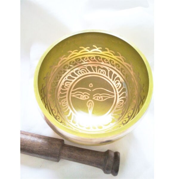 Tibetan singing bowl in yellow 12 cm