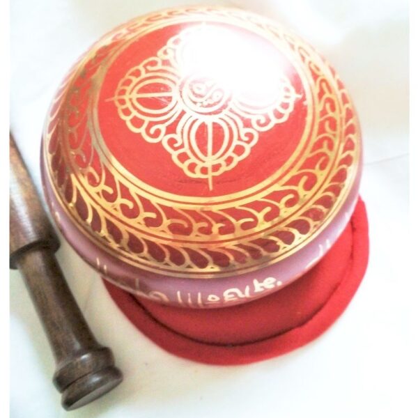 Tibetan singing bowl red 11 cm - Image 3