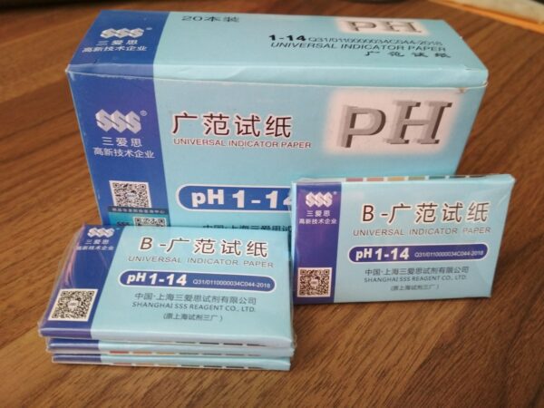 pH strips for measuring acidity