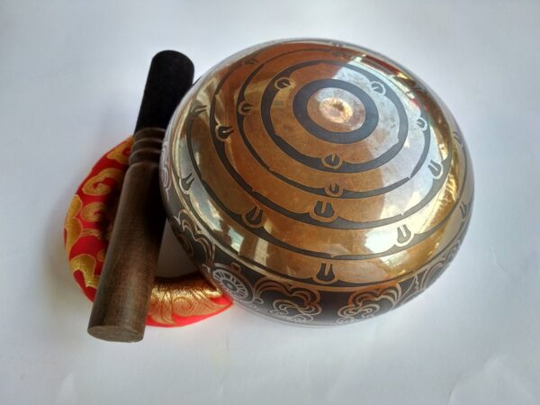 12 см Специална гравирана антична тибетска купа М1 за звукова терапия